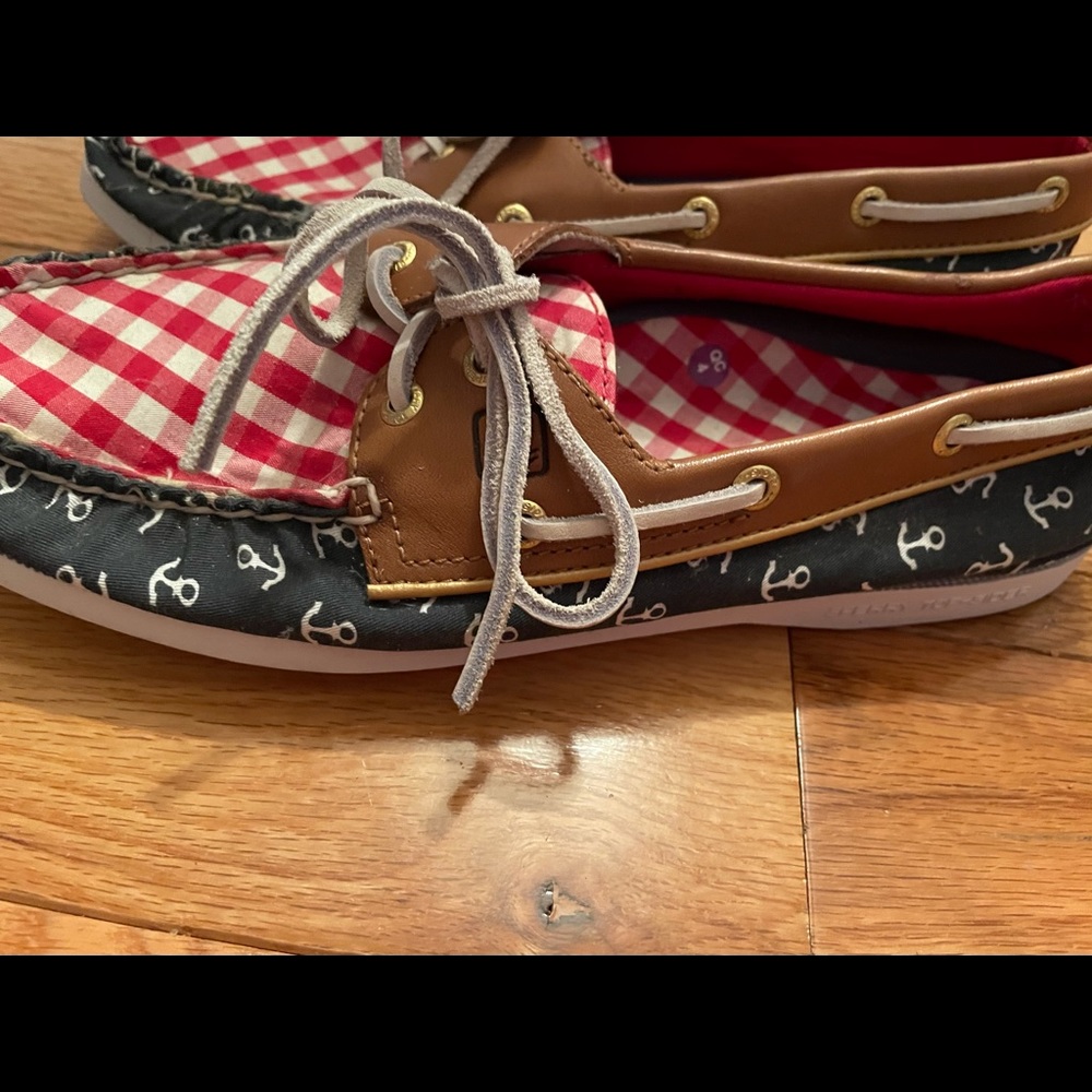 Sperry red white and blue boat shoes size 8.5 - Picture 4 of 7